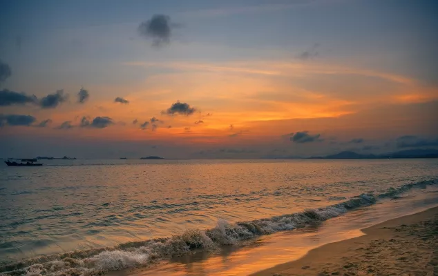 Sonnenuntergangsstrand