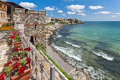 Alte Befestigungsanlagen in der Altstadt von Sozopol, Bulgarien