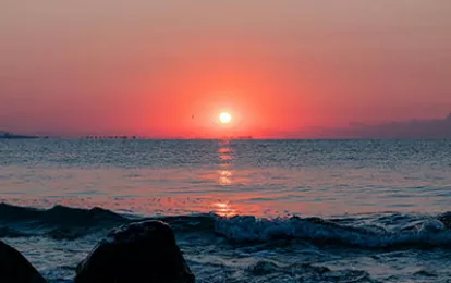 Sonnenuntergang am Strand in Bulgarien