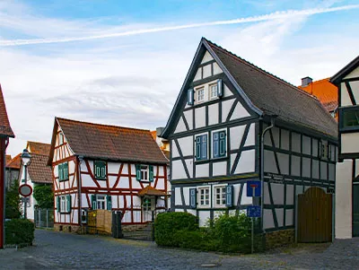 In der Altstadt von Bad Nauheim, Hessen, Deutschland