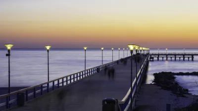 Sonnenuntergang, Brücke, Meer Bild