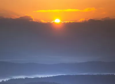 Morgendämmerung in den Karpaten