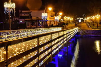 Lichter auf der Straße in Inowrocław, Brines, Urlaubsbild