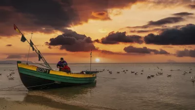 Polen, Fischerei, Sonnenuntergang Bild