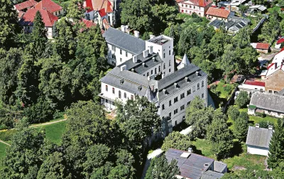 Schloss, Stadt Pardubice, Luftbildaufnahme