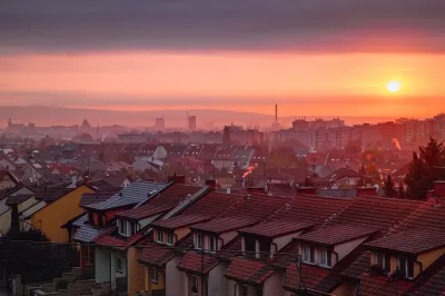 Stadt, Bild Sonnenaufgang