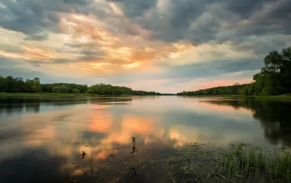 Elbe, Fluss, Sonnenuntergang Bild