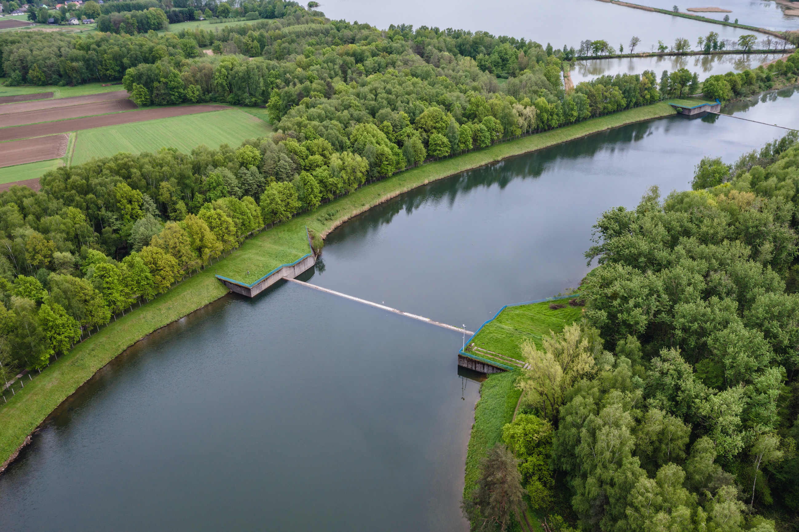 Weichsel-Fluss nahe Goczałkowice-Staudamm in Schlesien, Pole